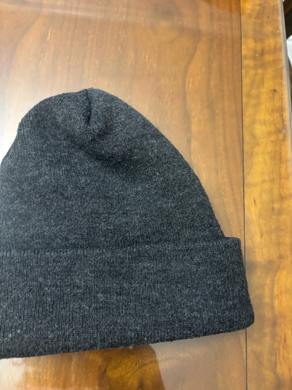 Disney Gray Knit Beanie with Gold 'Mickey' Script and Embroidered Character